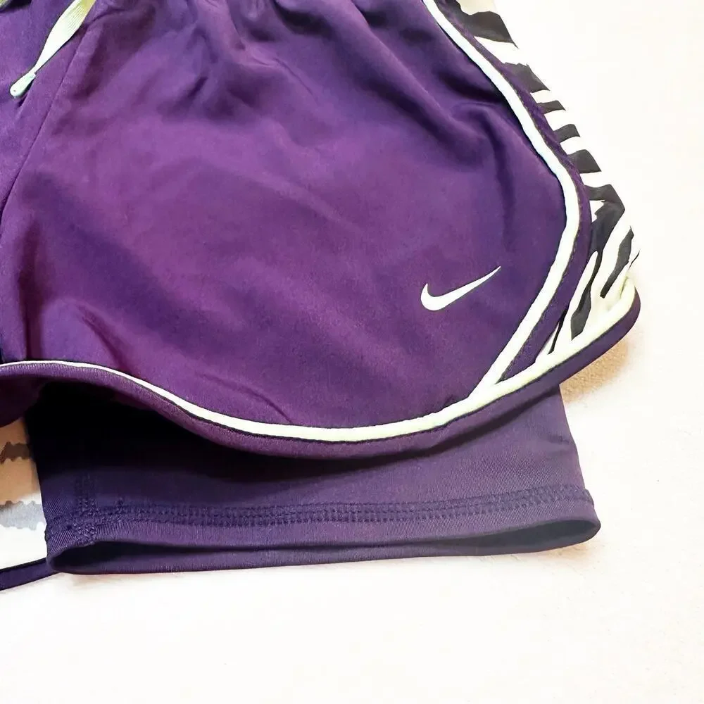 Nike Dri-Fit Purple Animal Print Shorts sz M Dri FIt Tempo Printed Shorts